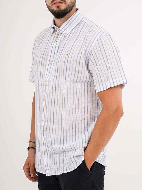 Jack & Jones Cămașă Din In Cu Mâneci Scurte, Cr...
