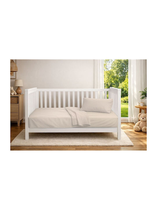 Dimcol Κουβέρτα Κούνιας Bebe Πικέ Εκρού 125x150εκ.