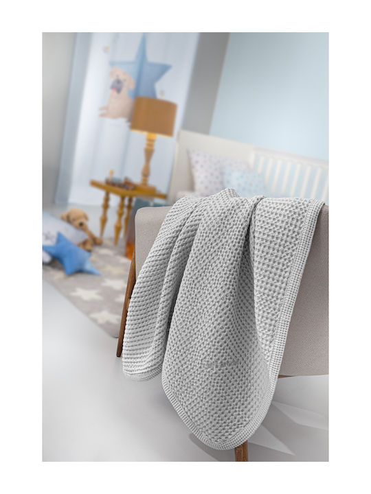 Guy Laroche Cot Blanket Waffle Grey 110x130cm