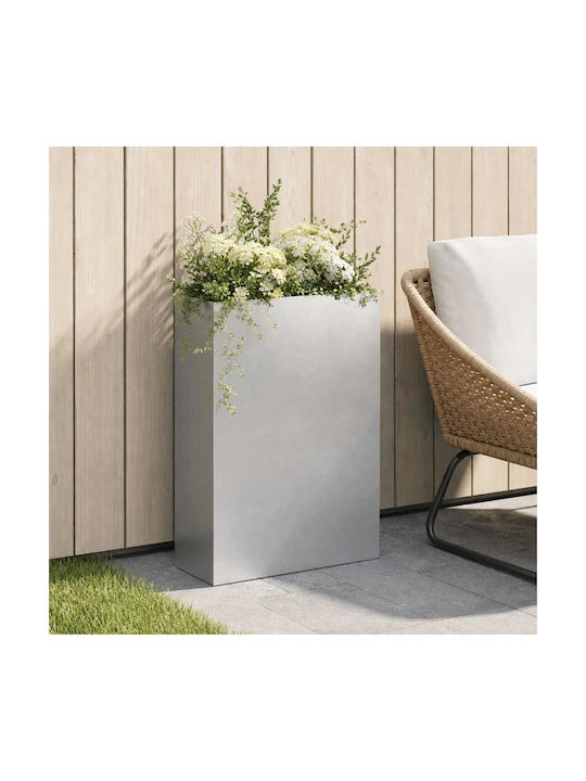 vidaXL Metallischer Pflanzgefäß in Silber 40x20...