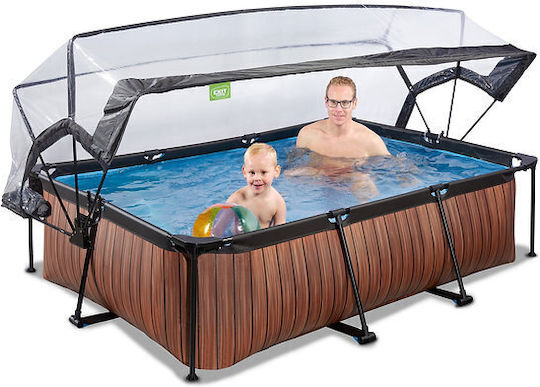 Exit Toys Piscină cu cadru metalic 220x150x65cm Maro