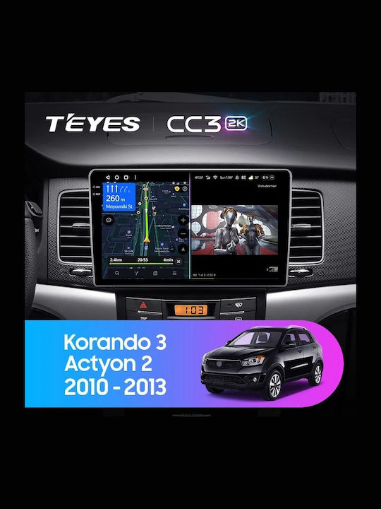 Navigație Auto Asistență AI Teyes Cc4 Pro Ssangyong Actyon 2 2010-2013 8+128GB 9.5" QLED Android 13 5G 7.1 DSP CarPlay