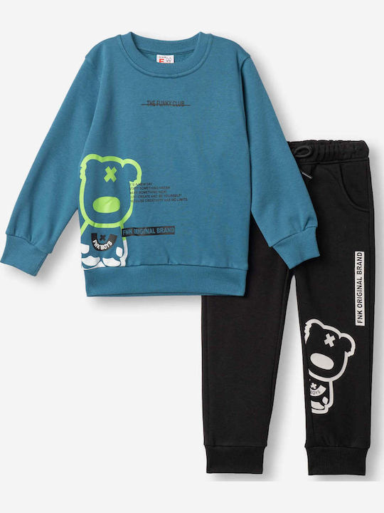 Kids Sweatpants Set Petrol Blue 2 Pieces