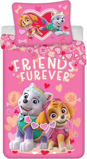BrandMac Kinderbettlaken Einzel Baumwolle Paw Patrol 100x140cm