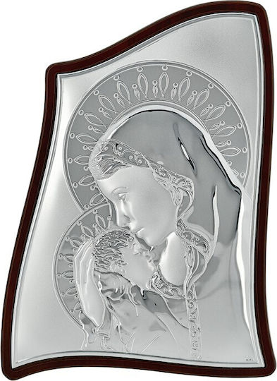 Silberne Heiligenikone Prince Silvero Ma E908 2 Madonna Christus 21,5cm x 28,5cm