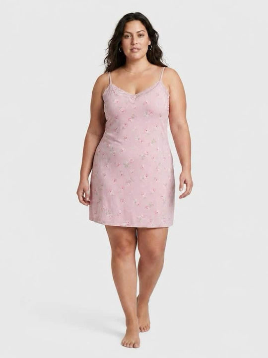 Fuanna Sommerliches Damen-Nachthemd Rosa