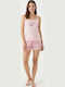 Dreams by Joyce Sommer Baumwoll Schlafanzug Damen Shorts Rosa
