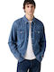 Barstow Western Long Sleeve Denim Shirt in Regular Fit Blue