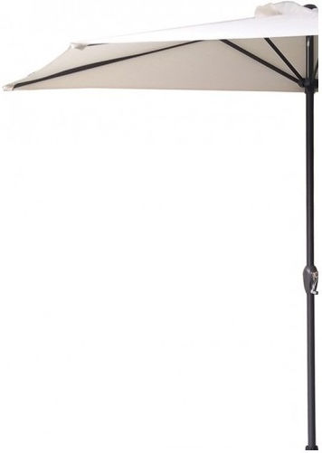 Wandmontierte Quadratische Metall Garten- und Terrassen-Sonnenschirm Beige 3x3m