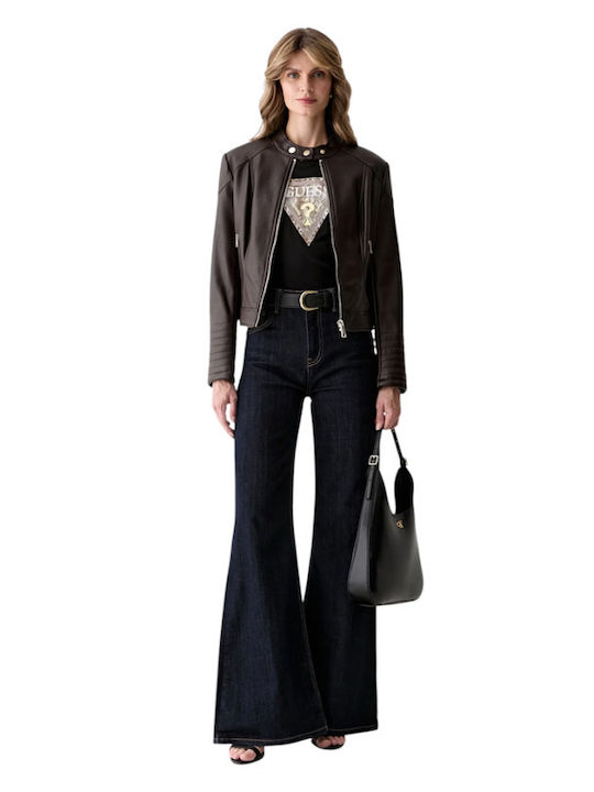 Marlene Γυναικείο Biker Jacket Καφέ