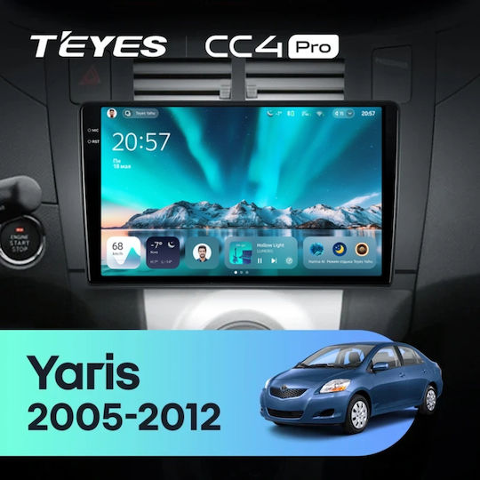 Teyes Cc4 Navigație Auto Toyota Yaris 2005-2012 6+128GB 9.5" QLED Octa-Core 2.7GHz Android 4G Bluetooth 5.1 DSP
