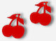 Plexiglass Cherry Hanging Red 20x17mm 10 Pieces