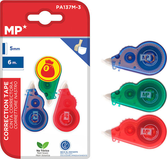 Mp Σετ Διορθωτική Ταινία Pa137m-3 5mm X 6m Μπλε Pa137m-3
