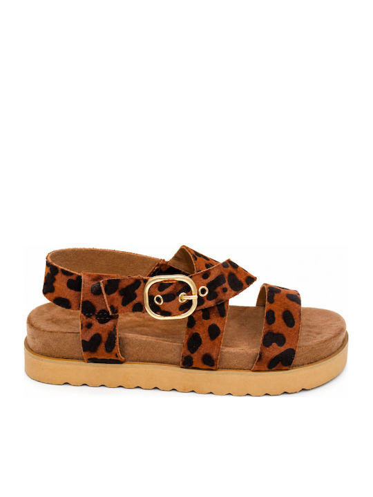 Дамски Сандали Flatforms Кафяви SI-5232-26FL-ЛЕОПАРД