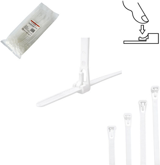 Tretytka Plastik Kabelbinder 200mmx4,8mm in Weiß Farbe (1Stück)