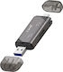 Linq Kartenleser SD microSD Hochgeschwindigkeits USB-C USB-A 5 Gbps Graue