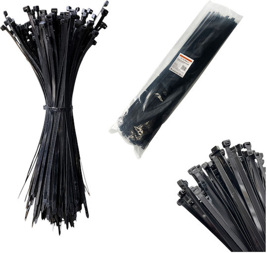 Tretytka Plastische Kabelbinder 750mmx9mm in Schwarz Farbe (100 Stück)