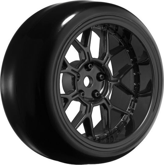 Louise 1/10 14-spoke Drift Wheel + & Tire Set — Changeable 2 4 6 8mm Offset 12mm Hex 4