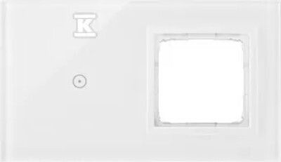Kontakt-Simon Touch Rahmen Touch Panel S54 Touch 2 Module 1 Touch Box + 1 Öffnung S54 Perl Weiß Dstr210/70