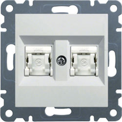 Lumina2 Computer Socket Double Rj45 Cat 6 Utp White Wl2160 Lumina2 Computer Socket Double Rj45 Cat 6 Utp White Wl2160