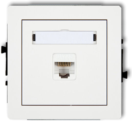 Deco Einzeln Computer Steckdose Mechanismus 1xrj45 Cat 6 8-polig Matt Weiß 25dgk-3