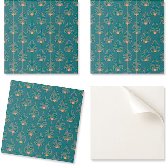 Wandsticker & Wandgemälde Vinyl Wanddekoration Modernes Innenraumdesign Blattmuster Kreise 9x30x30 cm