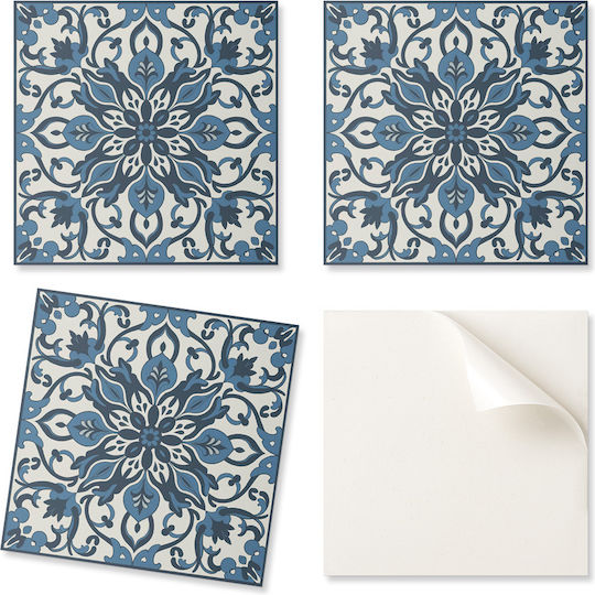 Set Vinyl Kacheln Blumenmuster Blätter Küche 9x30x30 cm