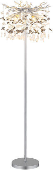 Globo Lighting Подова лампа В155см. с цокъл за крушка E14 Сребриста