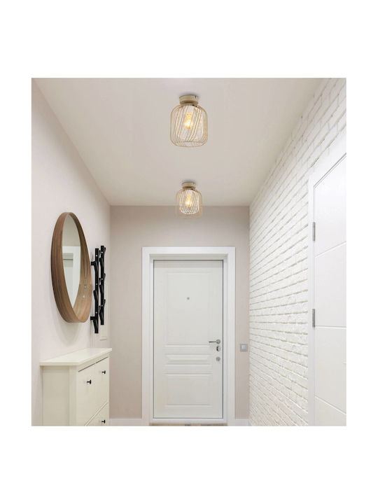Globo Lighting Πλαφονιέρα Οροφής Μπεζ με Ντουί E27