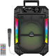 Kimiso Karaoke Speaker with Wired Microphone and Lighting Effects QS-1231C 260523 Black