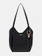 Melody Leather Women's Drawstring Bag Black