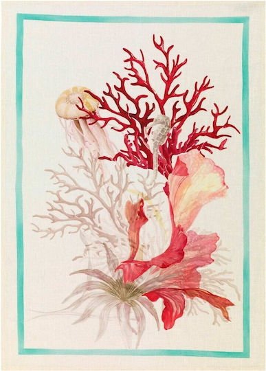 Tessitura Toscana Telerie Aquarius Tea Towel In Red Colour