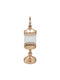 Keskor Glass Sweet Jar with Lid 11.5x11.5x40cm Gold