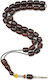 Roloi Komboloi Worry Beads with 33 Beads Made of Mastic Length 32cm Brown