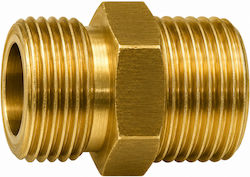 Brass Gas Nipple 3/8 Right X Left Thread 20x14 Male-Male