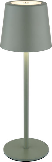 Globo Lighting Metal Table Lamp LED with Green Shade and Base