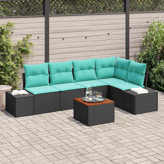 vidaXL Garden & Outdoor Furniture Sets Living Room Set Pieces with Pillows 6 Pieces