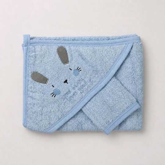 Kamtex Baby Baby Bath Towel Bathrobe Hooded Light Blue 80x85cm