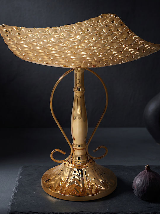 Keskor Metallic Gold Cake Stand 20x20x24cm