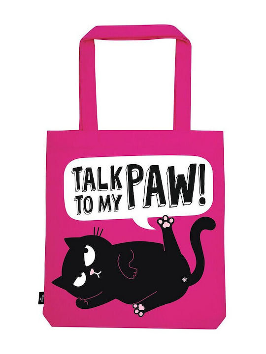 Shoulder Bag Fabric Shopping Ed Cat Talk To My Paw M27541 Moses