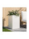 vidaXL Metallischer Weißer Blumentopf 40x40x75cm