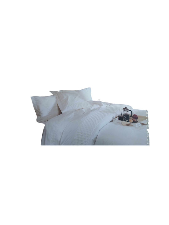 Manterol Casa Cotton Duvet Cover Set 240x260cm Double With 2 Pillowcases Nice Champagne