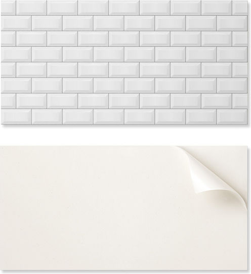 Vinyl Wall Tiles Print Dining Room Brick Design 10x40x20 Pieces