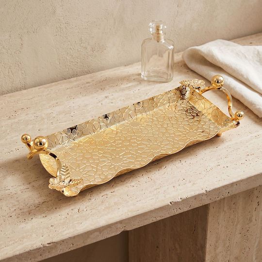 Keskor Decorative Metallic Rectangular Tray 30x12.5x7.5cm