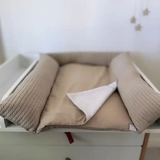 IngVart Wickelunterlage für Babys aus Stoff Cappuccino 70x70cm