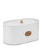 Nava Bread Box with Lid Metallic White