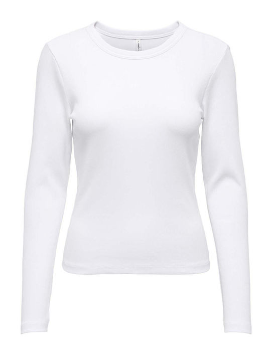 Only Damen Bluse Langärmelig Weiß