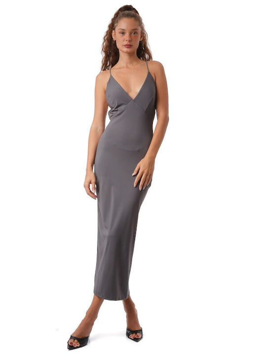 Sommer Midi Abend Damenkleid Koblezzon Grau