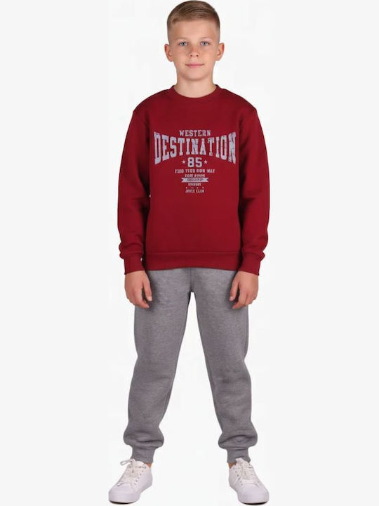 Joyce Kids Sweatpants Set Burgundy