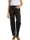 Langes Damen Stoffhose in Baggy Bein Stil Schwarz